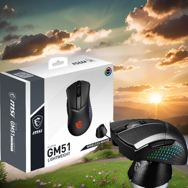 MSI CLUTCH GM51 Lightweight Wireless Desktop Mouse Right Hand Orientation