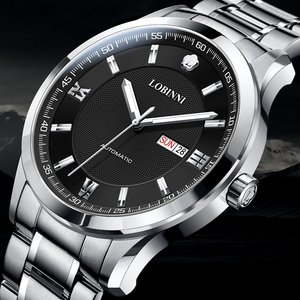 Relojes Automáticos para Hombre con Logotipo Personalizado, Diseño de Esfera con Fecha, Correa de Acero Inoxidable de Lujo, Luminosos, Resistentes al Agua - Product Image 2