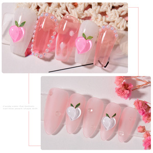 10pcs/bag Chrome <strong>Hearts</strong> Nail Charm Stone Dangle <strong>Heart</strong> Crystal Jelly Rhinestones 3D Nail Art Decor Kawaii Nail Charms Resin - Product Image 3