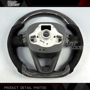 Volante de Fibra de Carbono Personalizado de Alto Rendimiento y Estilo Mejorado para Seat <span class=keywords><strong>Leon</strong></span> Cupra Ibiza Ateca <span class=keywords><strong>ST</strong></span> SC FR 2013-2018 con LED - Product Image 5