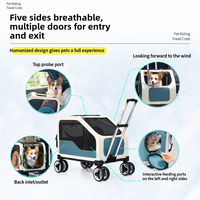 Chariot de transport multifonctionnel et pliable pour animaux de compagnie, grande capacité, pour voiture, poussette d'extérieur pour chiens, cage de voyage pliable pour voiture