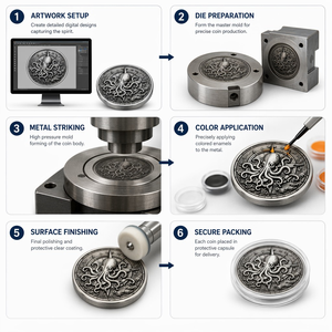 Moneda Conmemorativa Náutica Pirata 3D Personalizada con Enfoque de Palabras Clave SEO, Diseño Kraken Navigators, Desafío Pirata - Product Image 5