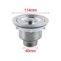 Évier de cuisine en acier inoxydable SUS304, passoire, conception de panier profond pour contenir plus de déchets que les assemblages standard, 114 mm