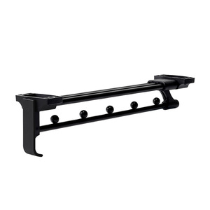 Hongshengfa Top Mounted <b>Sliding</b> Clothes Rack 250mm Adjustable Wall Mounted Closet Organizer With Hooks Minimalist Style - Product Image 1