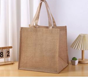 Sac fourre-tout en toile de jute réutilisable personnalisé en gros, sac à dos promotionnel pour cadeaux et fêtes - Product Image 3