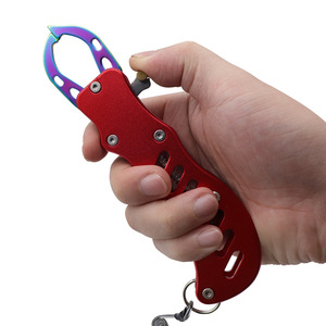 Lu Ban's Work Fishing Plier Stainless Steel Aluminum Fish Gripper Black Blue Red Multi Color With Carabiner Hook - Product Image 3