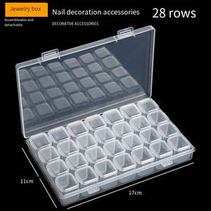 Contenitore Quadrato per Nail Art, 28 Scomparti, Porta Gioielli in Plastica Trasparente, 7 Set di Bottiglie Indipendenti Staccabili - Product Image 2