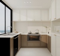 Ensemble d'armoires de cuisine modulaires, rangement intelligent, bois massif de luxe, style moderne, prêt à assembler, armoires de cuisine personnalisées