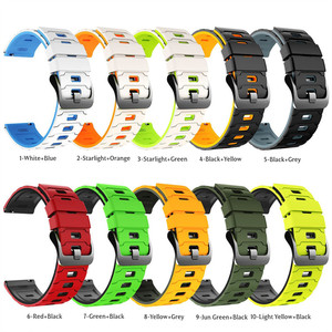 Bracelet en silicone sport bicolore de 22 mm pour Galaxy Watch, bracelet pour Garmin <span class=keywords><strong>Xiaomi</strong></span> <span class=keywords><strong>Band</strong></span>, pour Huawei GT <span class=keywords><strong>6</strong></span> 5/4/3, boucle en métal - Product Image 5