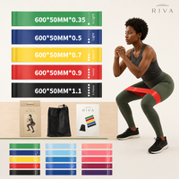 Set Sabuk Latihan Resistance Band dengan Manual Instruksi dan Tas Pembawa 5-Piece Peralatan Olahraga Ramah Lingkungan TPE 10-45lbs