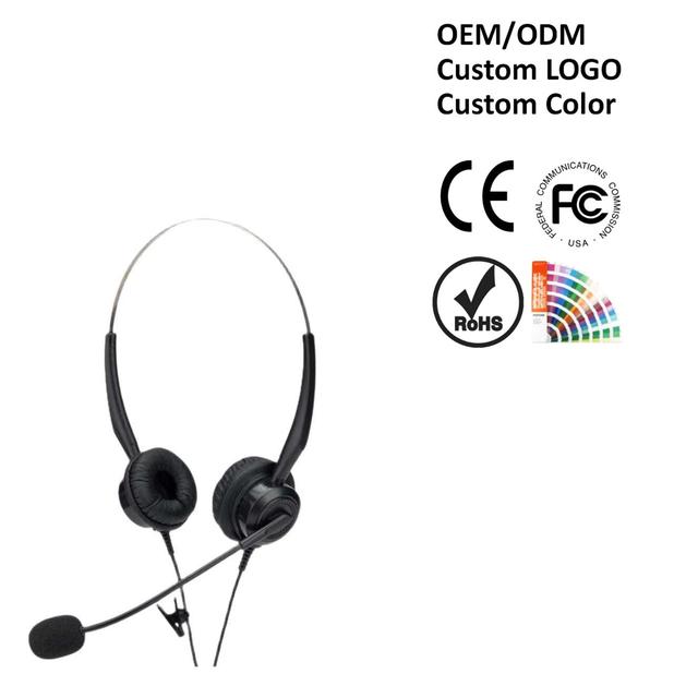 Professional Call Center Business Headset AE200NCD Over-Ear Design Built-In Microphone ENC Noise Cancellation IPX-2 Waterproof