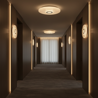 Applique murale LED dorée moderne, en aluminium texturé circulaire, luminaire à intensité variable pour salons, chambres et couloirs