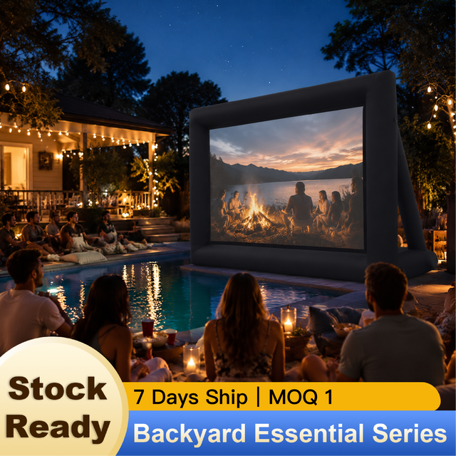 Inflatable Movie Screen Lightweight Eco-Friendly Rear Projection Polyester for Backyard Patio Pool Bench Outdoor Party
