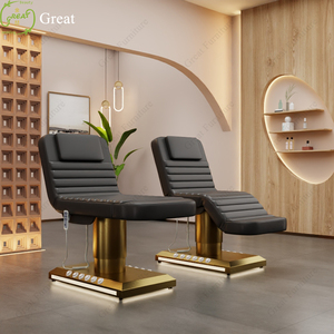 2023 thiết kế mới màu đen PU da thủy lực điều trị Giường Điện Beauty Salon Lash mở rộng massage bảng - Product Image 3