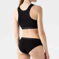 Sujetador y bragas sin costuras para chica joven, ropa interior de Bikini transpirable para mujer, sujetadores cómodos con espalda en U para adolescentes