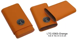Custom Zigarren Boveda Cigar Tobacco Fashion Leather Wood Inner Layer 3 Cigar Box Travel Cigar Box