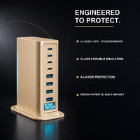 Station de charge GaN 520W tout-en-un multi-chargeur 8 ports, écran AI, PD3.0 PPS QC3.0 SCP, pour ordinateur portable et bureau