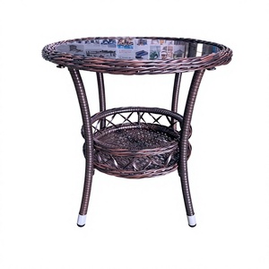 Wholesale Price Modern PE Wicker Rattan <b>Round</b> Coffee <b>Table</b> KD with Tempered Glass Top for Garden <b>Patio</b> Classic All-Weather - Product Image 6