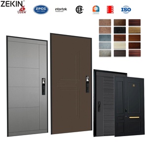 Zekin New Designs Customized Aluminum Alloy Security doors Tempered Glass Heat <b>Insulation</b> Entry Front Doors - Product Image 1