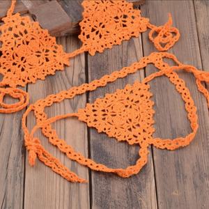 Traje de Baño de Bikini de Ganchillo Hecho a Mano Personalizado, Bikini de Dos Piezas Sexy con Tiras, Traje de Baño Calado para Mujer - Product Image 3