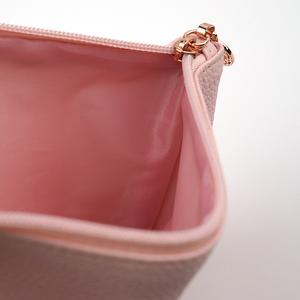 Borsa cosmetica in pelle piccola per modello di lusso da donna per Makeup Bag da viaggio con cerniera Logo personalizzato di Private Label alla moda - Product Image 5