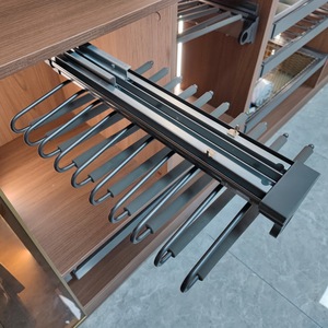 <span class=keywords><strong>Porte</strong></span>-pantalons multifonctionnel à fermeture douce, accessoire de garde-robe à montage supérieur avec support à <span class=keywords><strong>pantalon</strong></span> en forme de V pour le rangement de la salle de bain - Product Image 4