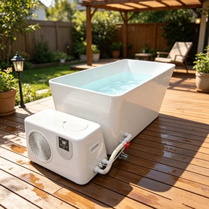 เครื่องทำความเย็นอัจฉริยะ 1HP Smart WiFi Cold Plunge Ultra Chiller พร้อมระบบฆ่าเชื้อด้วยโอโซน, ชุดทำความเย็นสำหรับอ่างน้ำแข็งอะคริลิกและพีวีซี สำหรับใช้ภายในและภายนอกอาคาร - Product Image 1