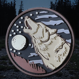 울부짖는 늑대 pvc 패치 3D 캡 아플리케 액세서리 사용자 정의 후크 및 루프 3D 실리콘 pvc 패치 의류 용 고무 라벨 - Product Image 2