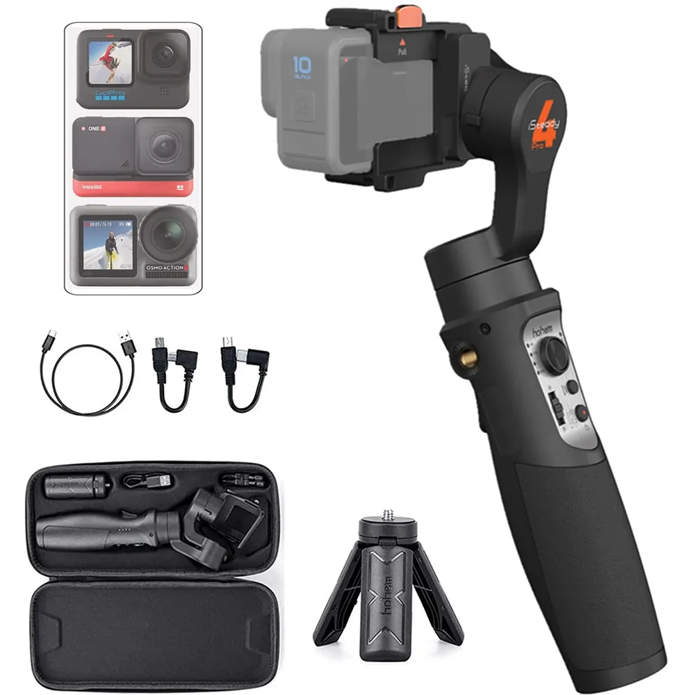 Factory wholesale waterproof handheld video action camera 3 axis gimbal stabilizer for gopro 10 9 8 7 6 5 OSMO
