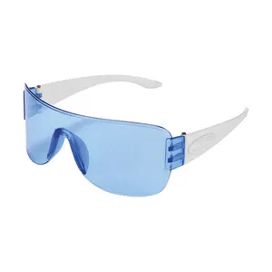 可重复使用的耐用防雾刮擦冲击防溅紫外线防护浅蓝色透明镜片安全防护眼镜