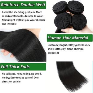 Extensiones <span class=keywords><strong>de</strong></span> <span class=keywords><strong>Cabello</strong></span> Humano Liso Natural 12A, <span class=keywords><strong>Cabello</strong></span> Virgen Camboyano Sin Procesar, 30 Pulgadas, <span class=keywords><strong>Cabello</strong></span> Crudo, Paquetes Dobles para Tejer - Product Image 3