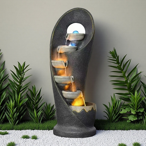 <span class=keywords><strong>Fontaine</strong></span> Cascade LED <span class=keywords><strong>Solaire</strong></span> Moderne et Artificielle pour Intérieur/Extérieur, en Résine, Décoration de <span class=keywords><strong>Jardin</strong></span> <span class=keywords><strong>Zen</strong></span> pour Maison et <span class=keywords><strong>Jardin</strong></span>, Idéale pour Pendaison de Crémaillère - Product Image 3