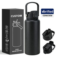 Bouteille d'eau isotherme à double paroi de 32 oz en acier inoxydable 304, avec bec verseur à ouverture rapide et paille hygiénique – Prix usine