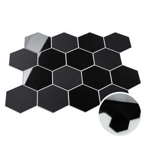 Foshan Factory SPC Mosaic <b>Tile</b> Black Mirror and Matte Hexagon Peel-and-Stick <b>Tiles</b> Self-Adhesive Wall <b>Tiles</b> for Wall Decoration - Product Image 4