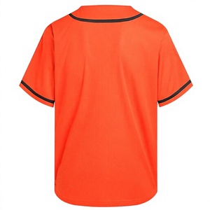 Maillot de baseball unisexe orange à manches courtes, boutonné sur le devant, anti-humidité, respirant, UPF 50+, grande taille, coupe classique, adulte, couleur unie - Product Image 2