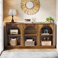 Table d'entrée étroite en bois Tribesigns avec étagère de rangement à 3 niveaux, table console moderne de style farmhouse de 63 pouces de long pour couloir