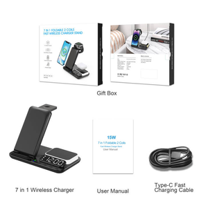 Neues Design 3 in 1 Wireless Charger Wecker mit LED Light Mobile Phone Wireless Charger - Product Image 6