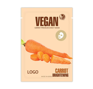 Mascarilla Facial Vegana de Zanahoria, Antioxidante, Iluminadora, Hidratante Suave, Reparadora de Caroteno, Belleza Coreana, ODM, OEM - Product Image 1