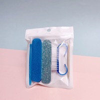 Ensemble de manucure portable Rose Lime à ongles Bandes de polissage Brosse en corne Outil d'élimination des peaux mortes Manucure Ensemble de 6 pièces