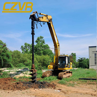 Tarière hydraulique de forage profond avec sonde géothermique, foreuse de prélèvement de sol pour excavatrice sur chenilles de 4 à 10 tonnes