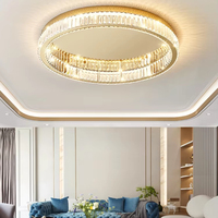 Lumière ronde luxe salon Simple moderne Led cristal plafonnier chambre principale étude salle à manger lumière