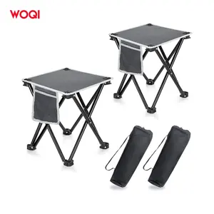 WOQI إطار فولاذي 600D أكسفورد خفيف قابل للطي الوزن المحمولة التخييم البراز الصيد كرسي صغير كرسي الشاطئ - Product Image 1
