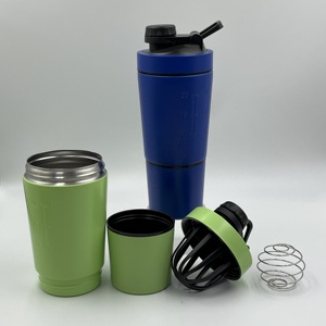 Usine 27oz Bouteille D'eau En Acier Inoxydable Protéine De Lactosérum Shaker Avec Compartiment Pour Gym Nutrition Suppléments Sport Mélangeur En Métal - Product Image 3
