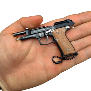 Portachiavi Mini Pistola in Metallo Stampato <span class=keywords><strong>BERETTA</strong></span> <span class=keywords><strong>92f</strong></span> Modello 1/3 Giocattolo Ciondolo Regalo - Product Image 1