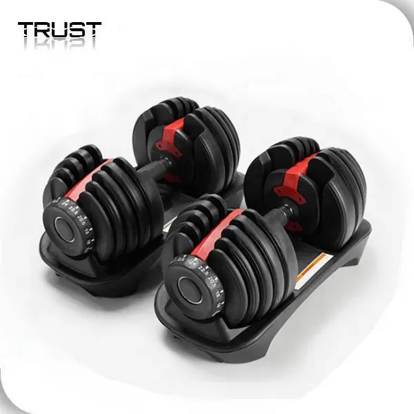 weight lifting training adjustable dumbbell set with Safety Locking