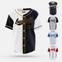 Camiseta de Béisbol Azul Personalizada para Hombre, Manga Corta con Botones, Uniforme de Equipo al por Mayor, Lista para Personalizar con Logotipo, Nombre, Número y Diseño