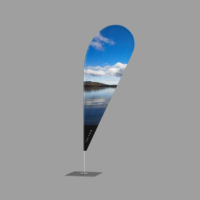 Drapeaux plume en forme de larme avec logo personnalisé, mât en fibre de verre, polyester 110G pour la publicité extérieure des entreprises
