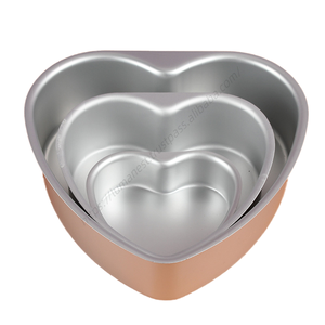 Molde de aluminio para pasteles al por mayor Syh1517 de 4/6/8/10 pulgadas, 1.0mm de grosor, sin recubrimiento, con forma de corazón y base desmontable, para hornear chiffon. - Product Image 1