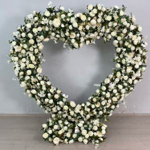 S1090 Arreglo Floral Artificial para Boda, Fondo de Rosas de Seda con Corazón Rojo para Decoración de Fiestas de Boda - Product Image 4