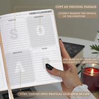 Carnet de journal d'étude biblique - Méthode S.O.A.P. - Fournitures d'étude biblique - Carnet de notes d'église - Carnet de dévotion quotidienne